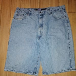 Levis Silver Tab Shorts faded Blue denim Loose Fit Baggy Size 40 12" inseam